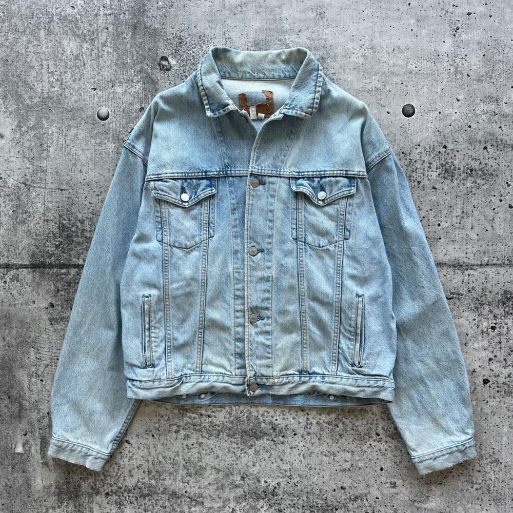 Vintage Gap Jacket Mens XL Light Blue Distressed Denim Trucker Frayed Grunge 90s
